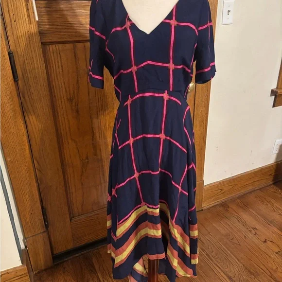 Anthropologie HD in Paris window pane handkerchief dress size 4 - Picture 3 of 6